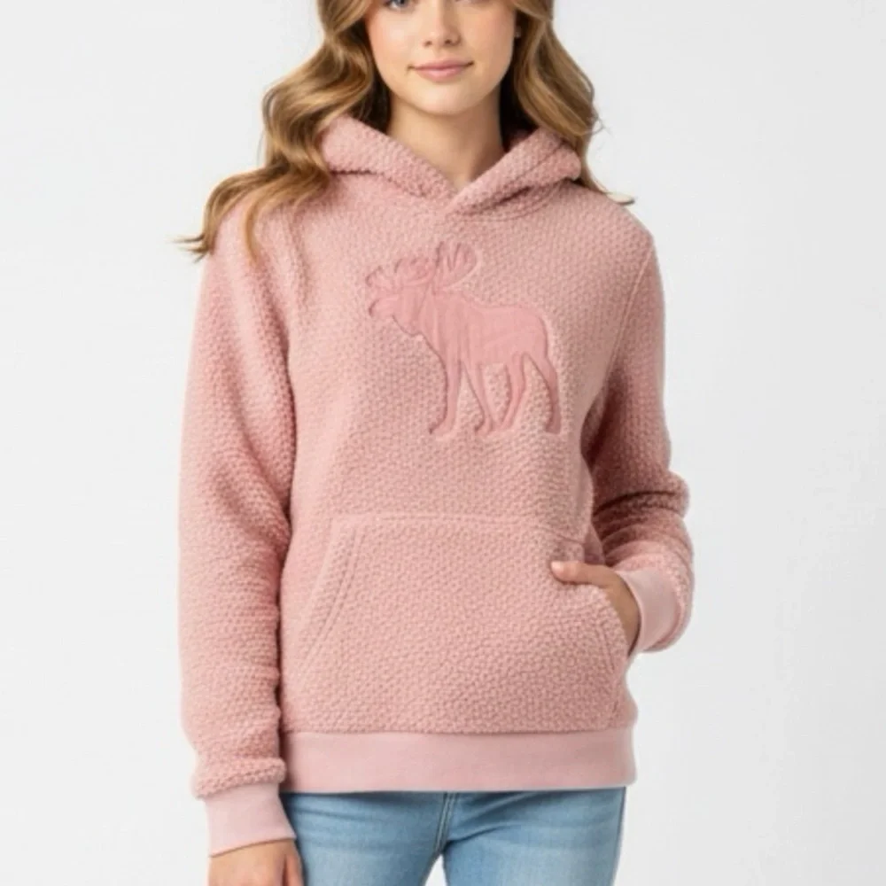 Abercrombie Kids pink hoodie Size 15/16. $5 Sale - Picture 2 of 10